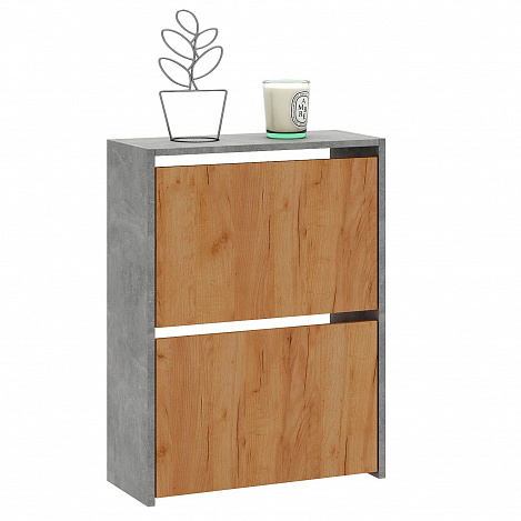 Обувница Витто-19 - бетон / дуб крафт золотой