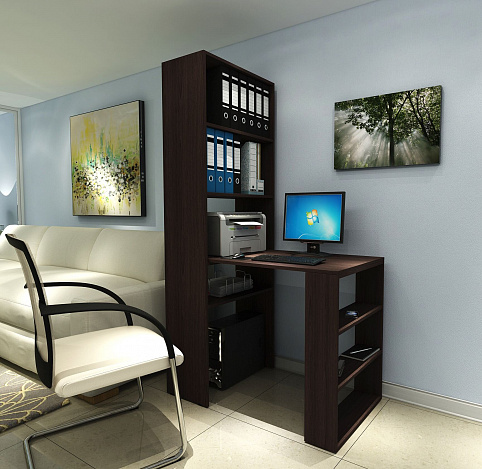 Стеллаж со столом Рикс-45 - венге