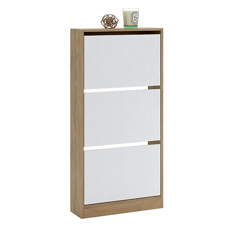 Обувница Уно-54У узкая  - дуб сонома / белый