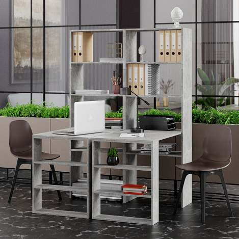 Стеллажи со столами Рикс-4545 - бетон