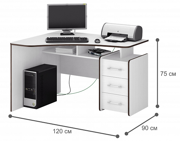 Стол угловой Триан-5 - белый