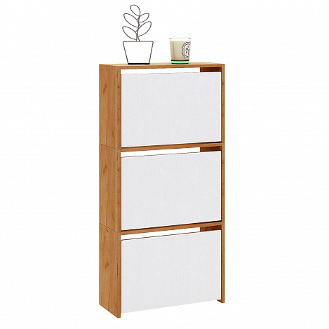 Обувница Витто-23 - дуб крафт золотой / белый