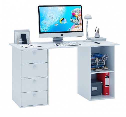 Стол двухтумбовый Прайм-63 - белый