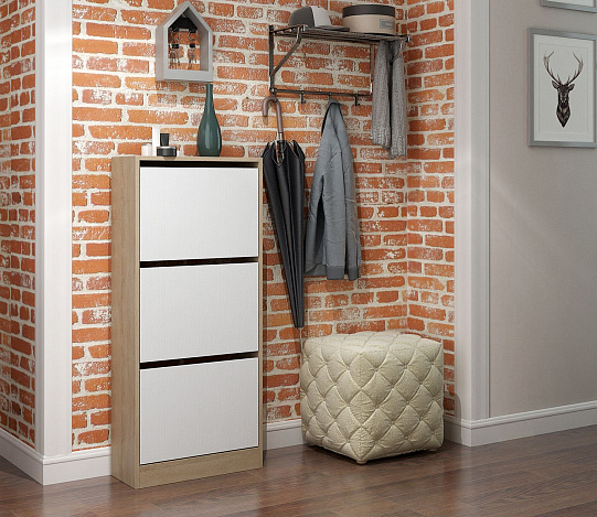 Обувница Уно-54 - дуб сонома / белый