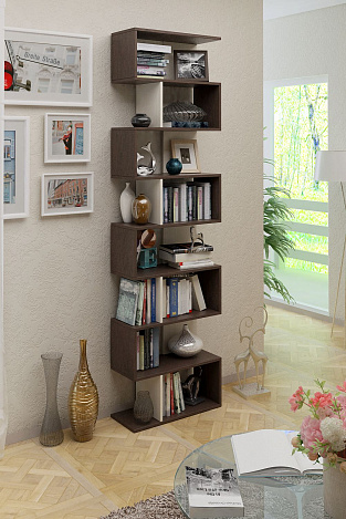 Стеллаж Файн-02 - венге / дуб молочный