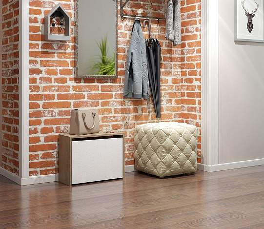 Обувница Уно-58 - дуб сонома / белый