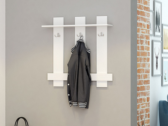 Вешалка в прихожую Уно-65 - белый