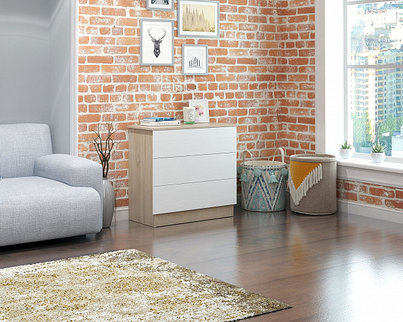 Комод Уно-23 - дуб сонома / белый