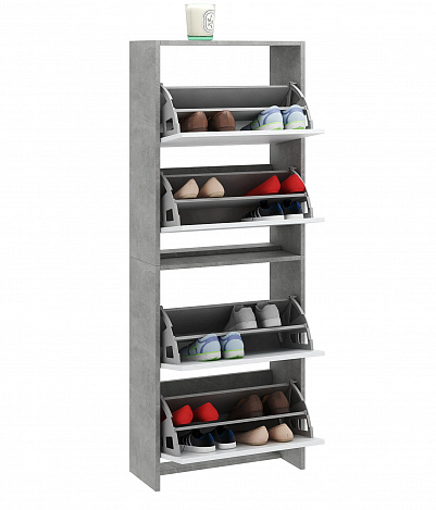 Обувница Витто-28 - бетон / белый