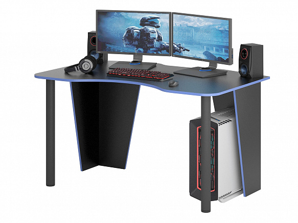 Стол игровой Таунт-2 - черный / синий