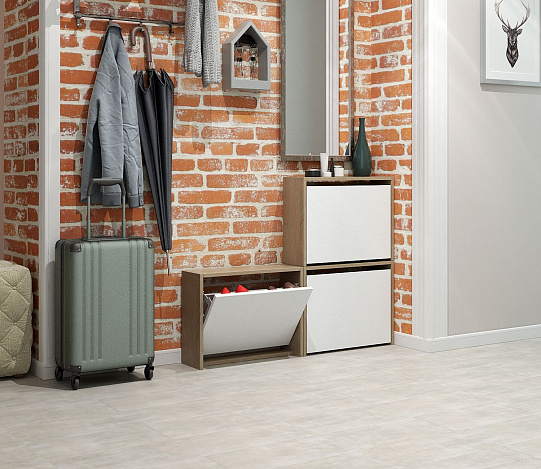 Обувница Уно-58-У узкая - дуб сонома / белый