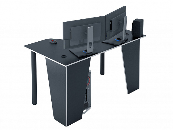 Стол игровой Форсаж-2 - черный / белый