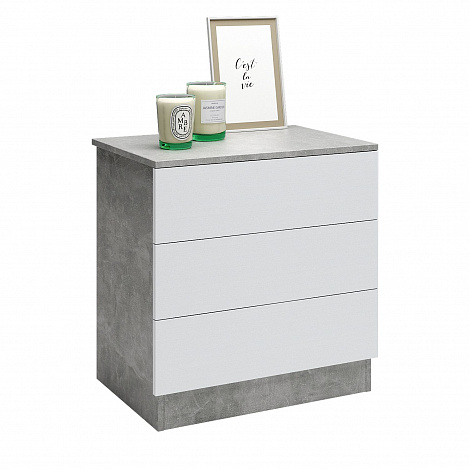 Комод Уно-25 - бетон / белый