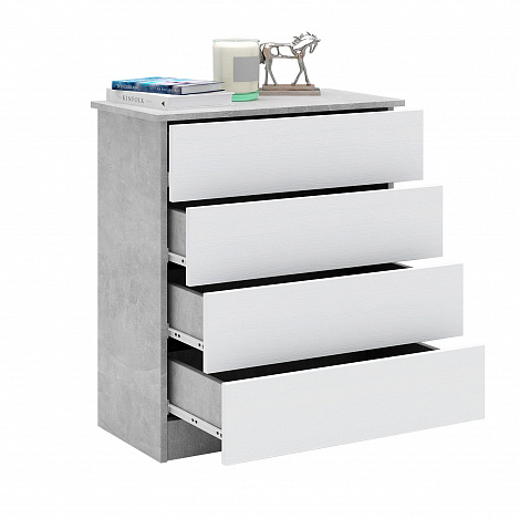 Комод Уно-29 - бетон / белый