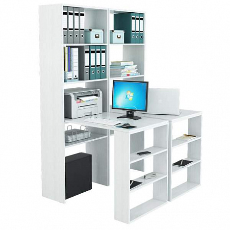 Стеллажи со столами Рикс-4545 - белый