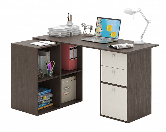 Угловой стол Прайм-80 - венге / дуб молочный