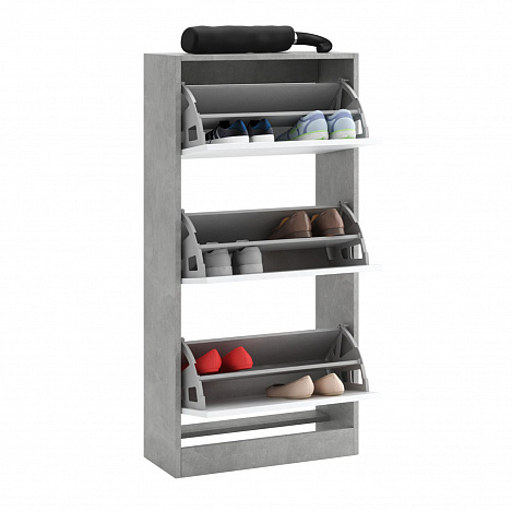 Обувница Уно-54 - бетон / белый