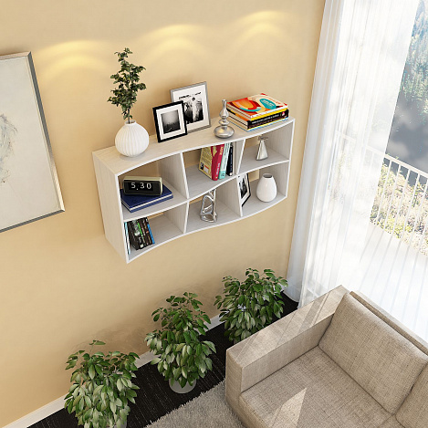 Полка Вэйв-9 - белый