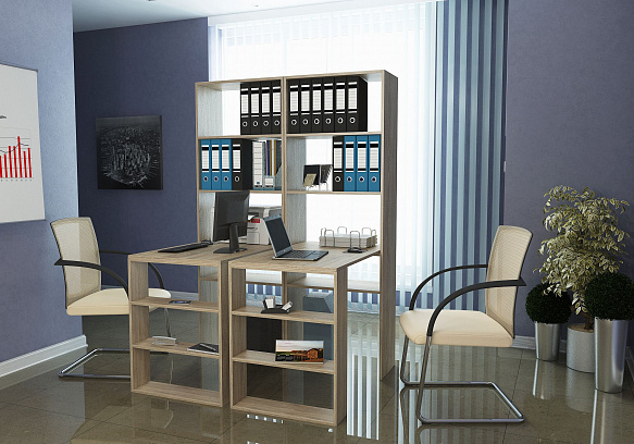 Стеллажи со столами Рикс-4545 - дуб сонома