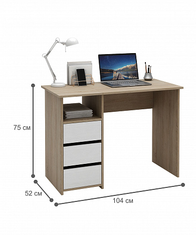Стол письменный Витто-30 - дуб сонома / белый