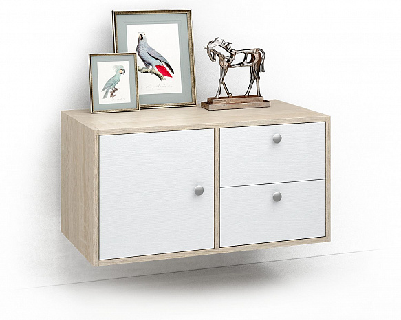 Подвесная тумба Прайм-21-4 - дуб сонома / белый