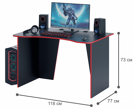 Стол игровой Интерплей-1 - черный / красный