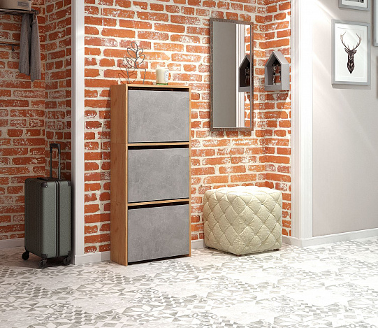 Обувница Витто-23 - дуб крафт золотой / бетон