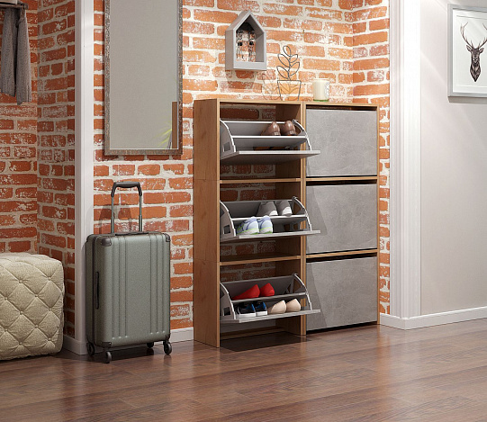 Обувница Витто-23 - дуб крафт золотой / бетон