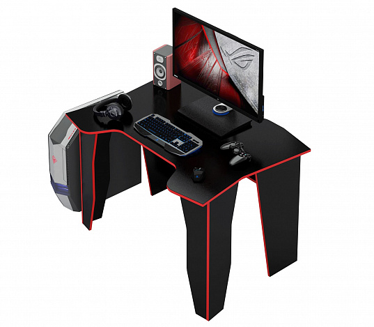 Стол игровой Страйкер-1 - черный / красный