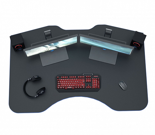 Стол игровой Таунт-1 - черный / синий