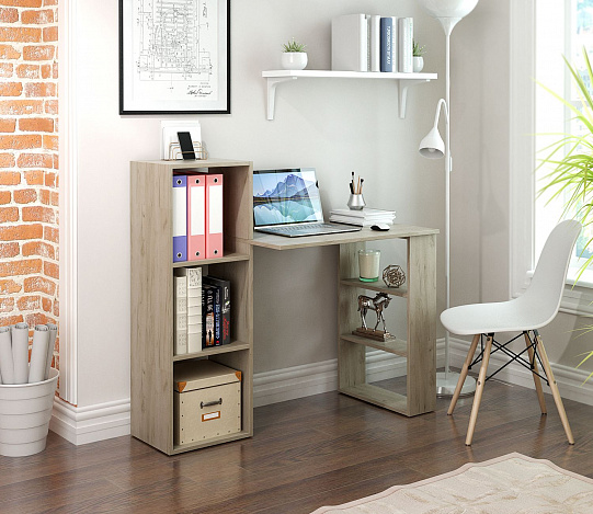 Стол-стеллаж Витто-27 - дуб крафт серый