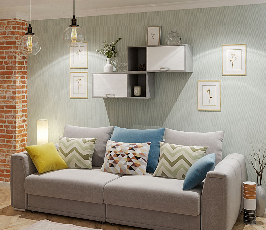 Тумба-Полка Уно-140 - бетон / белый