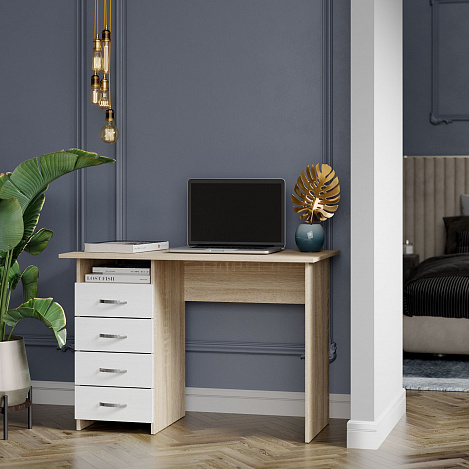 Стол письменный Милан - дуб сонома / белый