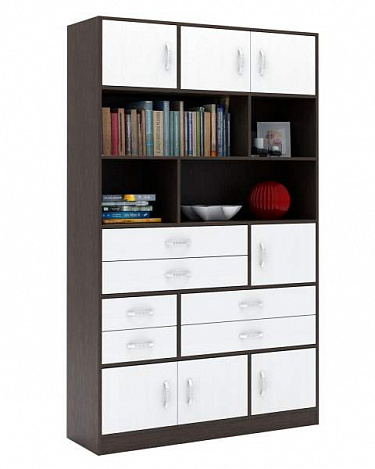 Стеллаж в комплекте Либерти-61 - венге / белый