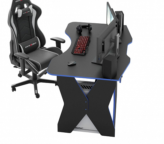 Стол игровой Таунт-1 - черный / синий