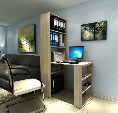 Стеллаж со столом Рикс-45 - дуб сонома