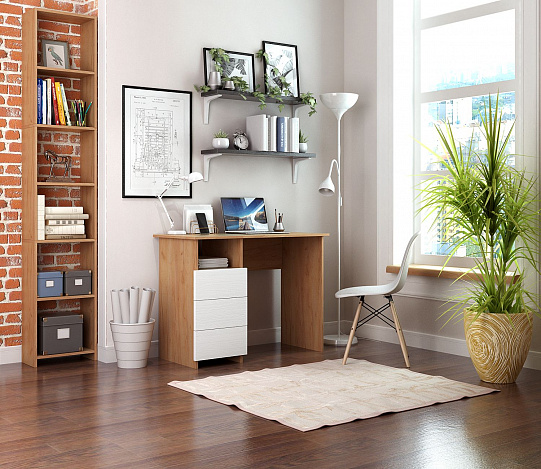 Стол письменный Витто-31 - дуб крафт золотой / белый