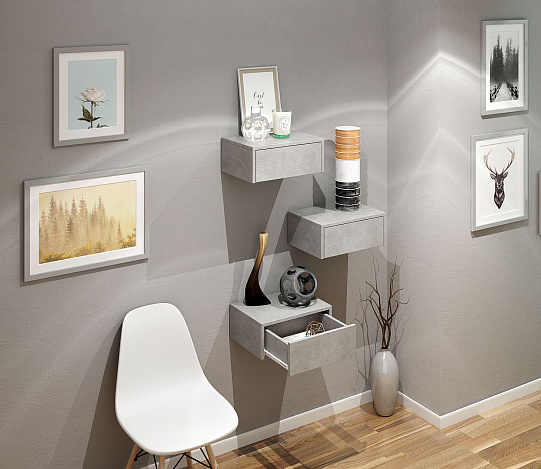 Тумба подвесная Уно-48 - бетон