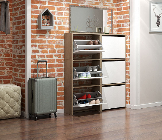 Обувница Витто-23 - дуб сонома / белый