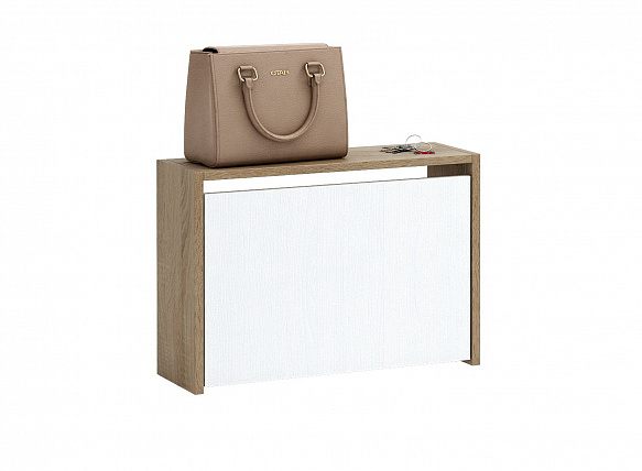 Обувница Уно-58-У узкая - дуб сонома / белый