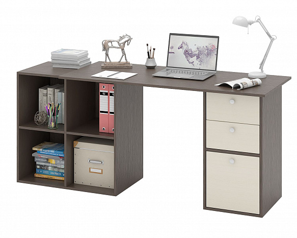 Угловой стол Прайм-80 - венге / дуб молочный