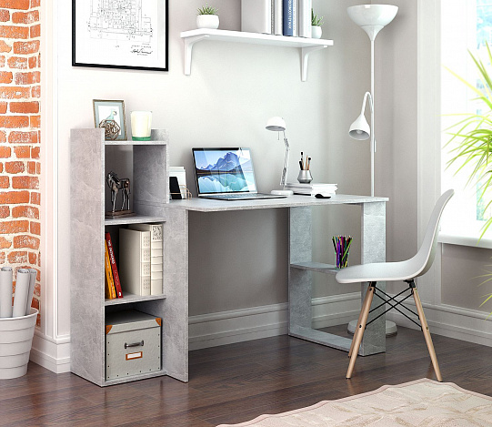 Стол-стеллаж Уно-107 - бетон