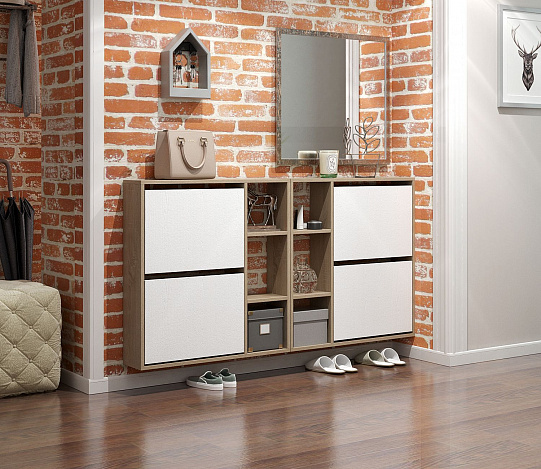 Обувница Витто-44 - дуб сонома / белый