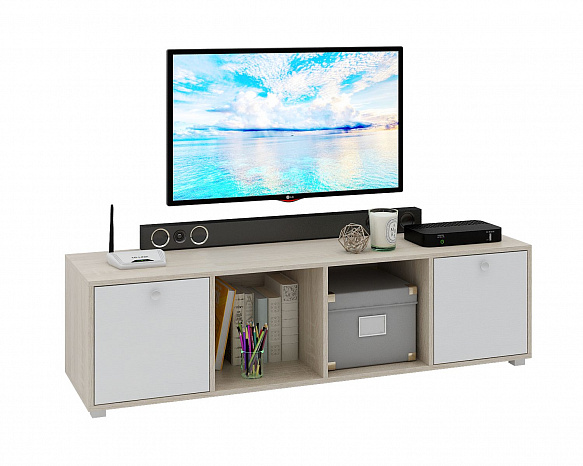 ТВ Тумба Прайм-41-5 подвесная / напольная - дуб сонома / белый