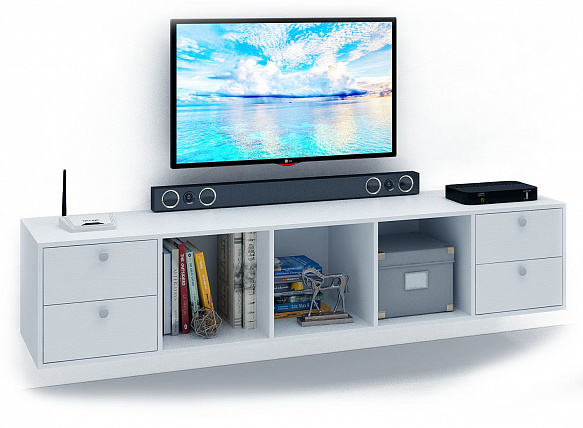 ТВ Тумба Прайм-51-8 подвесная / напольная - белый