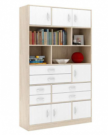 Стеллаж в комплекте Либерти-61 - дуб сонома / белый