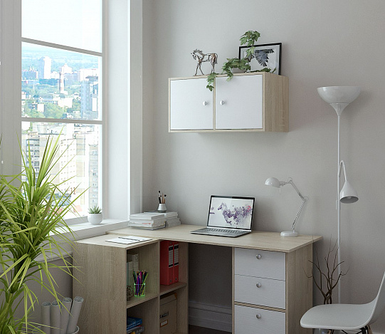 Полка Прайм-21-1 - дуб сонома / белый