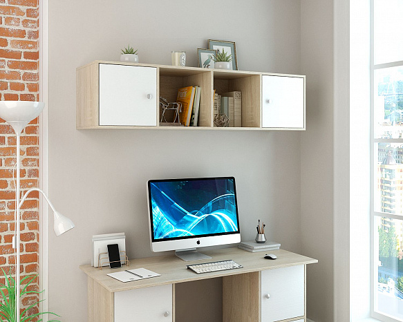 Полка Прайм-41-1 - дуб сонома / белый