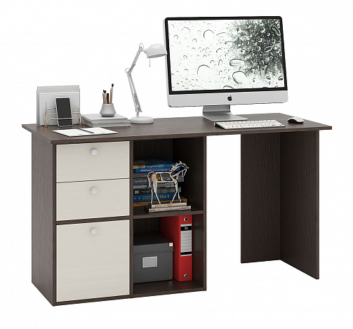 Угловой стол Прайм-69 - венге / дуб молочный