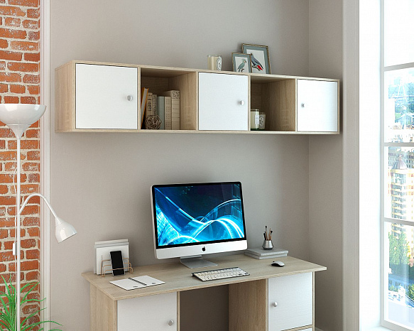 Полка Прайм-51-1 - дуб сонома / белый